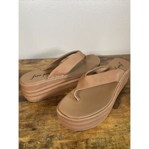 Free People Tan Platform Sandals
